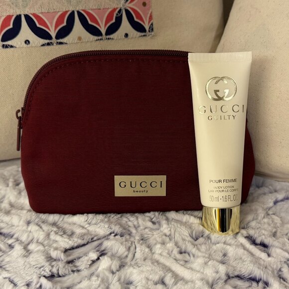 GUCCI Beauty Cosmetic Bag w/ Body Lotion - Picture 1 of 5